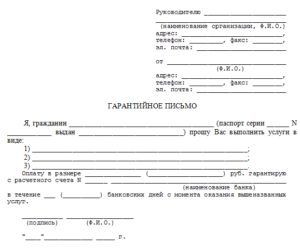 Гарант образцы документов