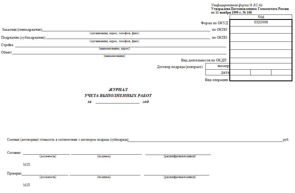 Форма акта утверждена. Журнал КС-6 образец. КС-6 А журнал учета выполненных работ. Журнал форма КС 6а. Форма заполнения журнала КС-6.